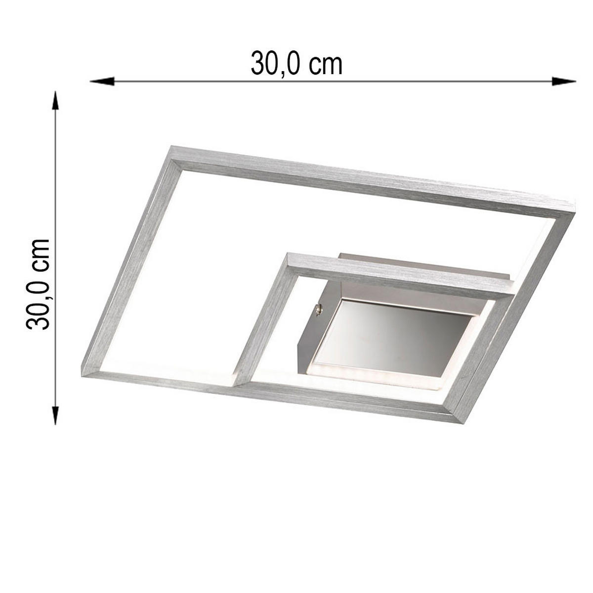 LED DECKENLEUCHTE Manas Silber - Silberfarben, Metall (30/5.5/30cm) - Wofi