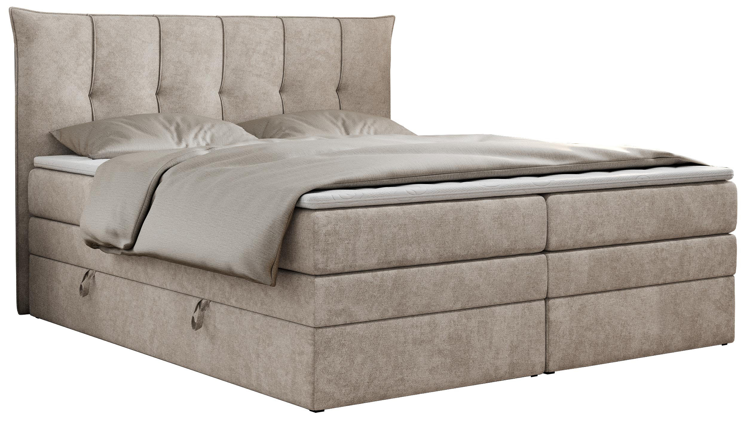 BOXSPRINGBETT PREMIUM 10 KING 120/200 Beige Struktur - H3 - Beige, Holz/Textil (120/200cm) - MKS