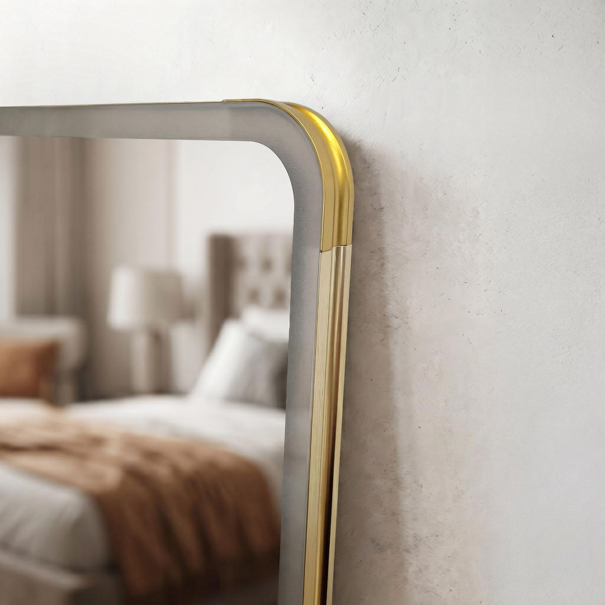 SPIEGEL Rea Led Classico 50x160cm Brush Gold - Goldfarben, Glas (50/160/2cm) - REA