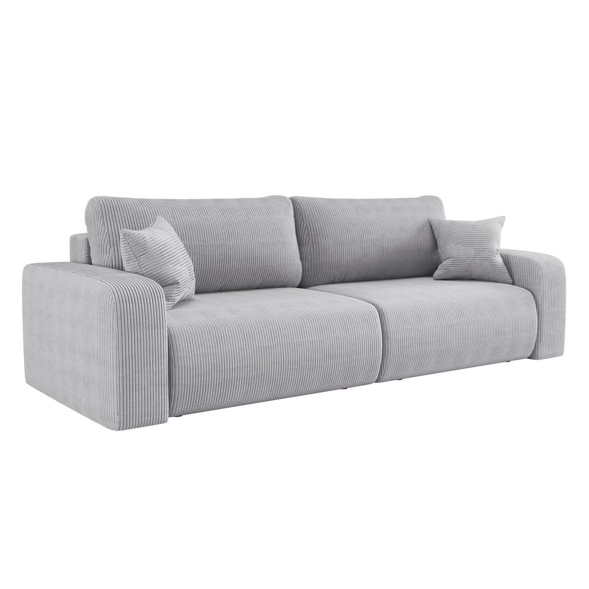 SCHLAFSOFA MILANO und Bettkasten Stoff Poso Grau - Grau, Holz (246/83/98cm) - Kaiser Möbel