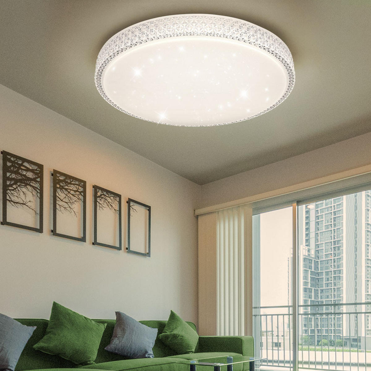 LED DECKENLEUCHTE Metall Acryl Weiß - Weiß, Metall (60/60/11cm) - Globo Lighting