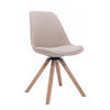 DREHSTUHL Stoff creme - Eukalyptusholzfarben/Creme, Holz/Textil (48/84/56cm) - CLP