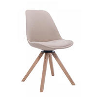 DREHSTUHL Stoff creme - Eukalyptusholzfarben/Creme, Holz/Textil (48/84/56cm) - CLP