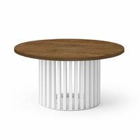 COUCHTISCH DOVER, 60 cm, minimalistisch und zeitlos, Eiche Lefkas/Weiß - Dunkelbraun/Weiß, Holz (60/60/40cm) - Dekori_Interiors