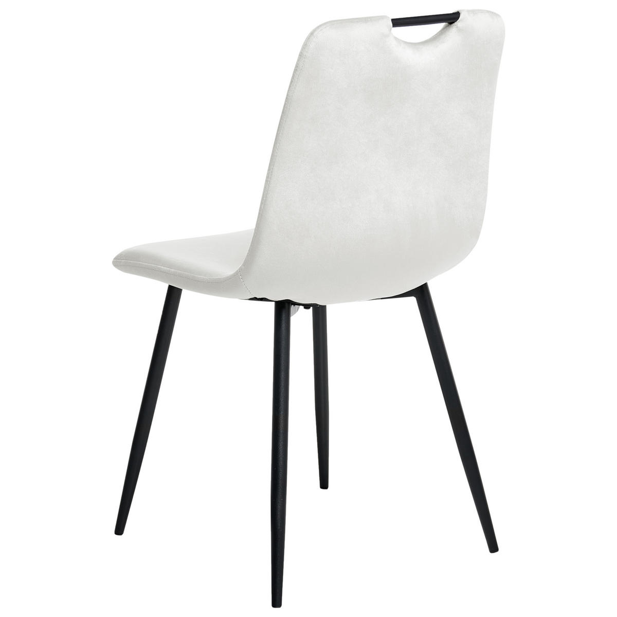 ESSZIMMERSTUHL 4er-Set Cremeweiß Argyle - Schwarz/Weiß, Textil (45/86/55cm) - Beliani