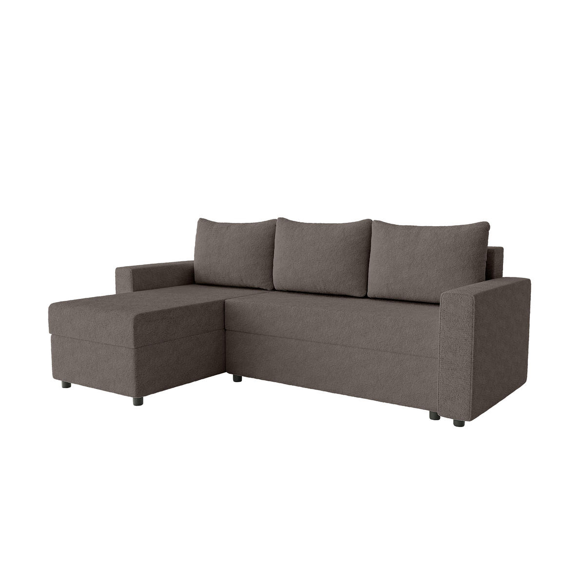 ECKSOFA Goka Lux L mit Schlaffunktion und 2 Bettkästen, Braun - Braun, Textil (230/146cm) - Fedve