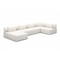 WOHNLANDSCHAFT Cipriani Weiß Boucléstoff - Weiß, Kunststoff (400/77/200cm)
