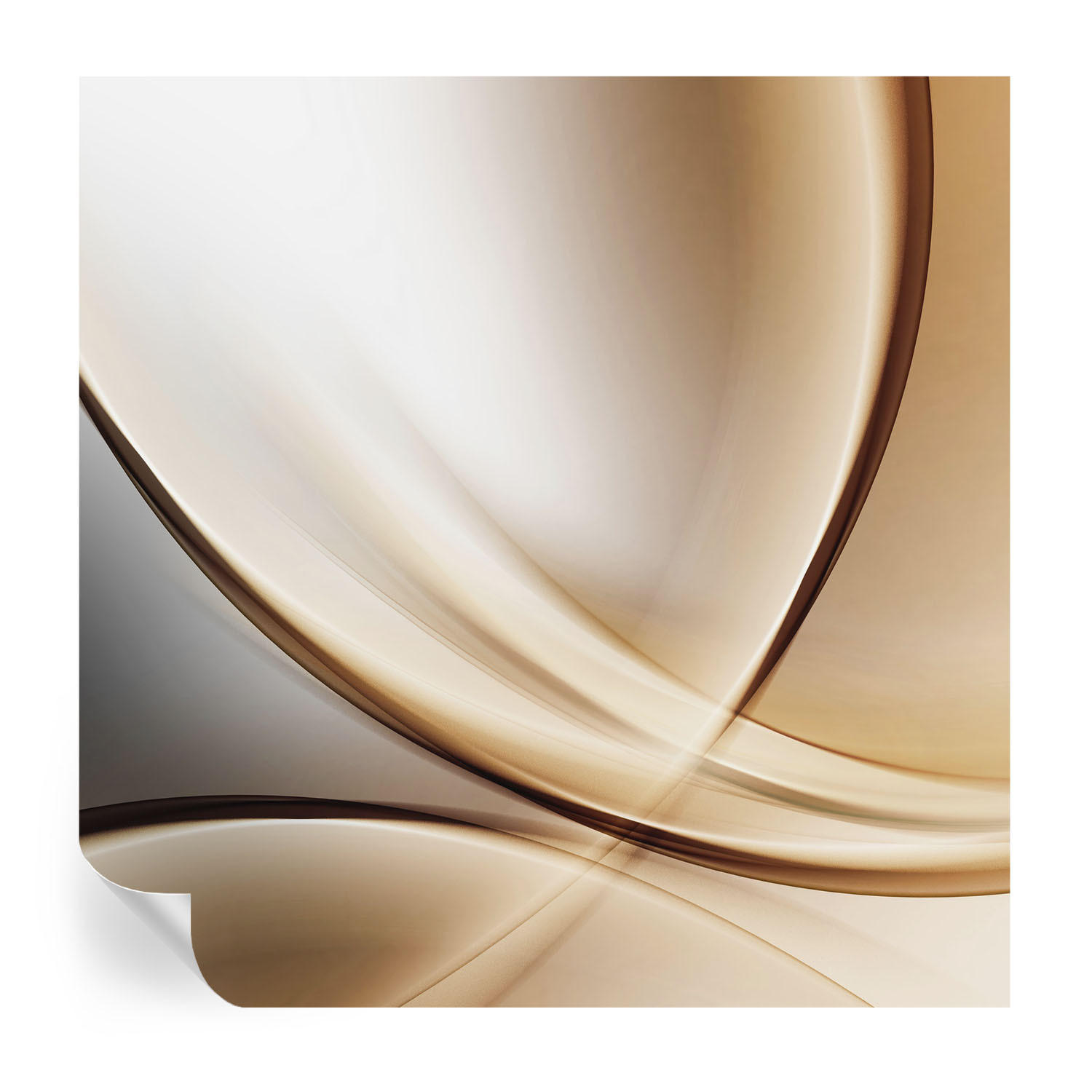FOTOTAPETE 250x250 cm - Abgerundete Linien - Beige, Textil (250/250cm) - Wallfluent