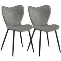 ESSZIMMERSTUHL 2 Stoff Grau - Schwarz/Grau, Textil/Metall (50/80/58cm) - CLP