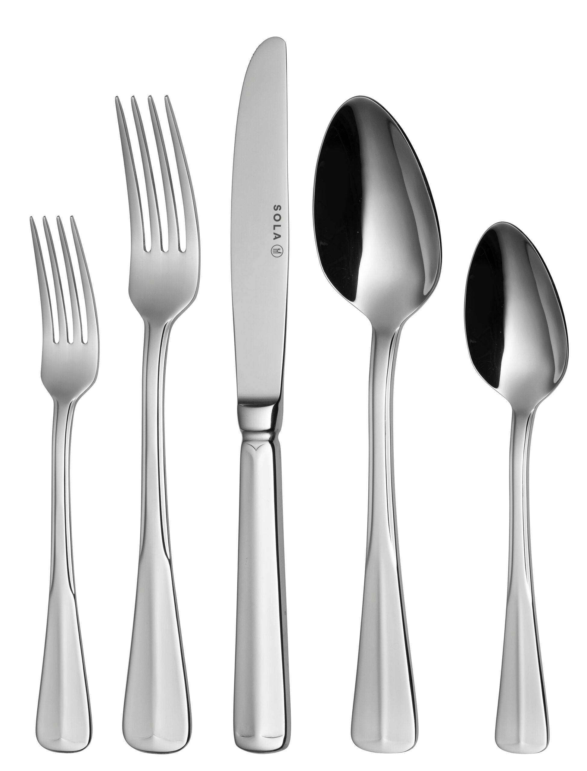 BESTECKSET Haagsch Lofje - 18/10 Edelstahl - 24-teilig / 6 Personen - Silberfarben, Metall - Sola