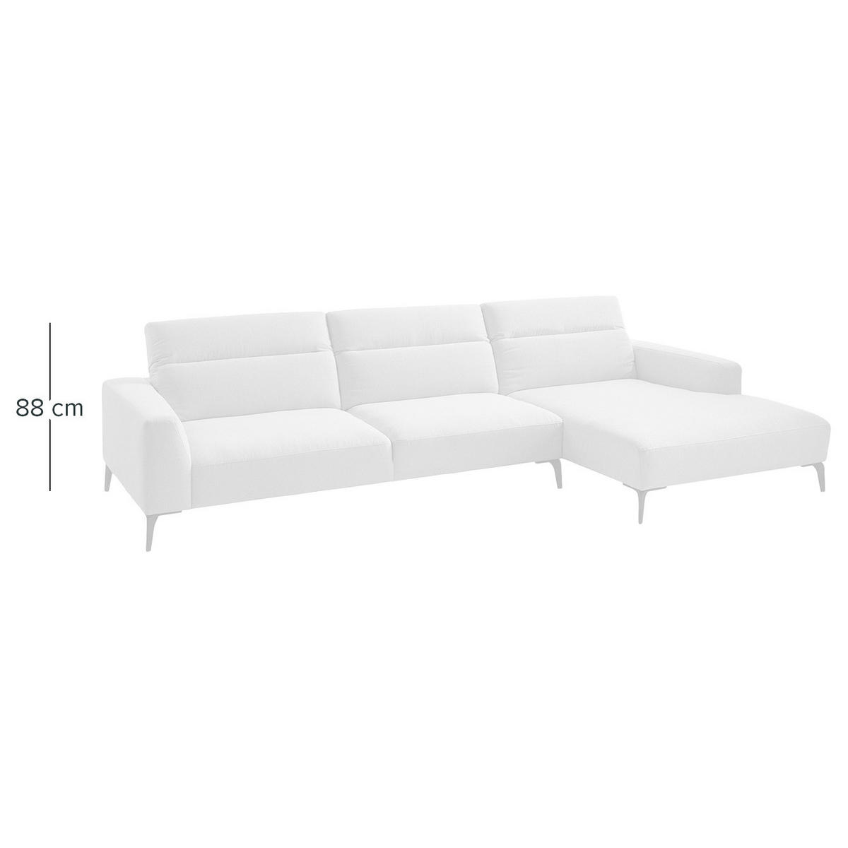 ECKSOFA mit Longchair - Schwarz/Grau, Textil/Metall (328/180cm) - home24