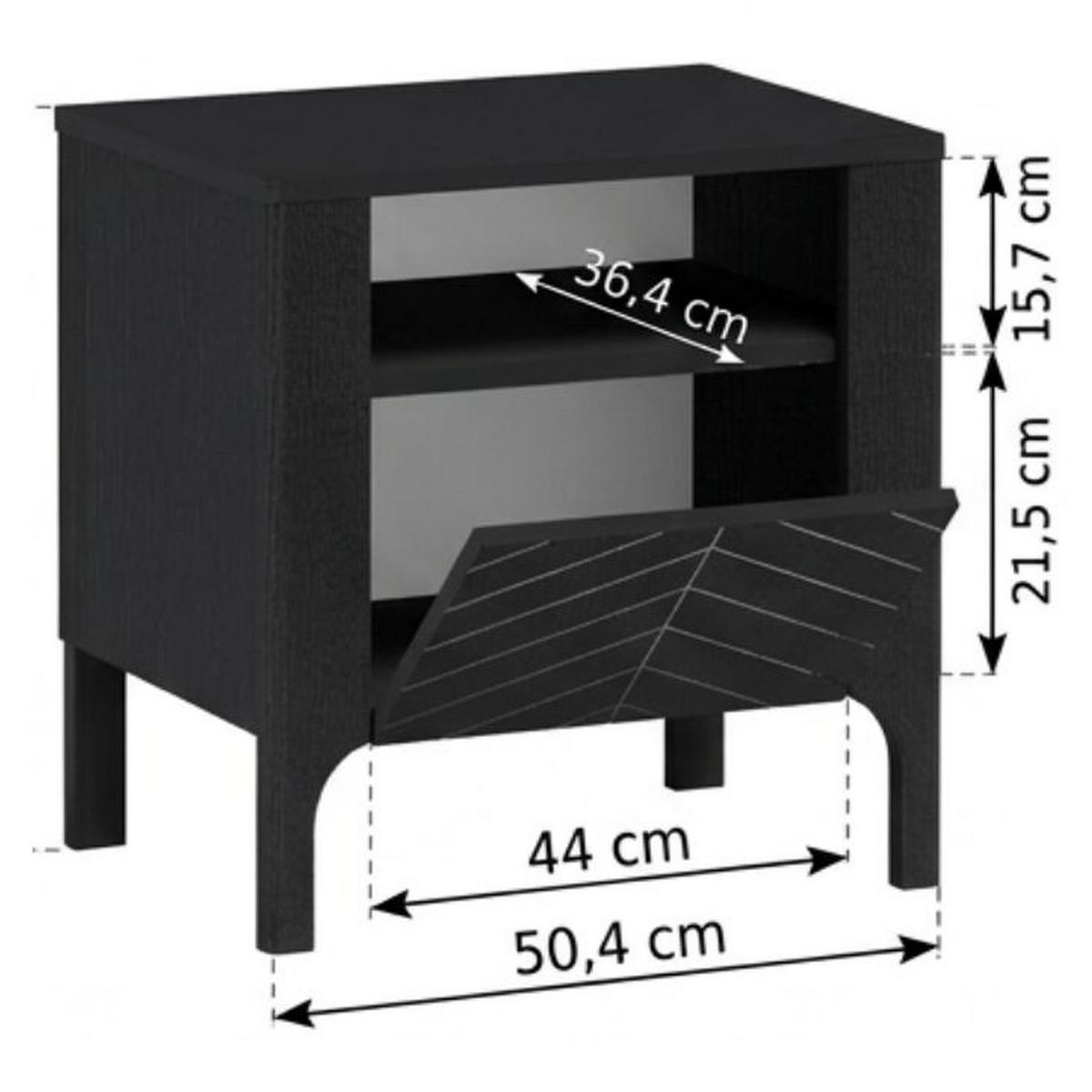 NACHTTISCH Malumi MM-10 54 x 57 x 40,5 cm Schwarz Paintflow - Schwarz, Holzwerkstoff (54/57/40.5cm) - Koseto