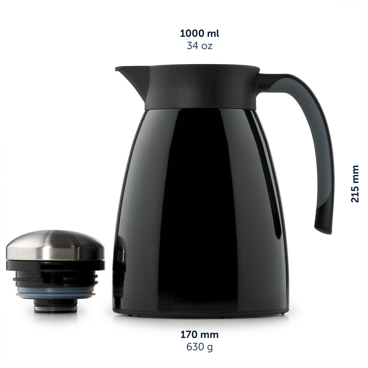 THERMOSKANNE Carla 1L Weiß – Große Isolierkanne 1000 ml - Weiß, Metall (1L) - Blumtal