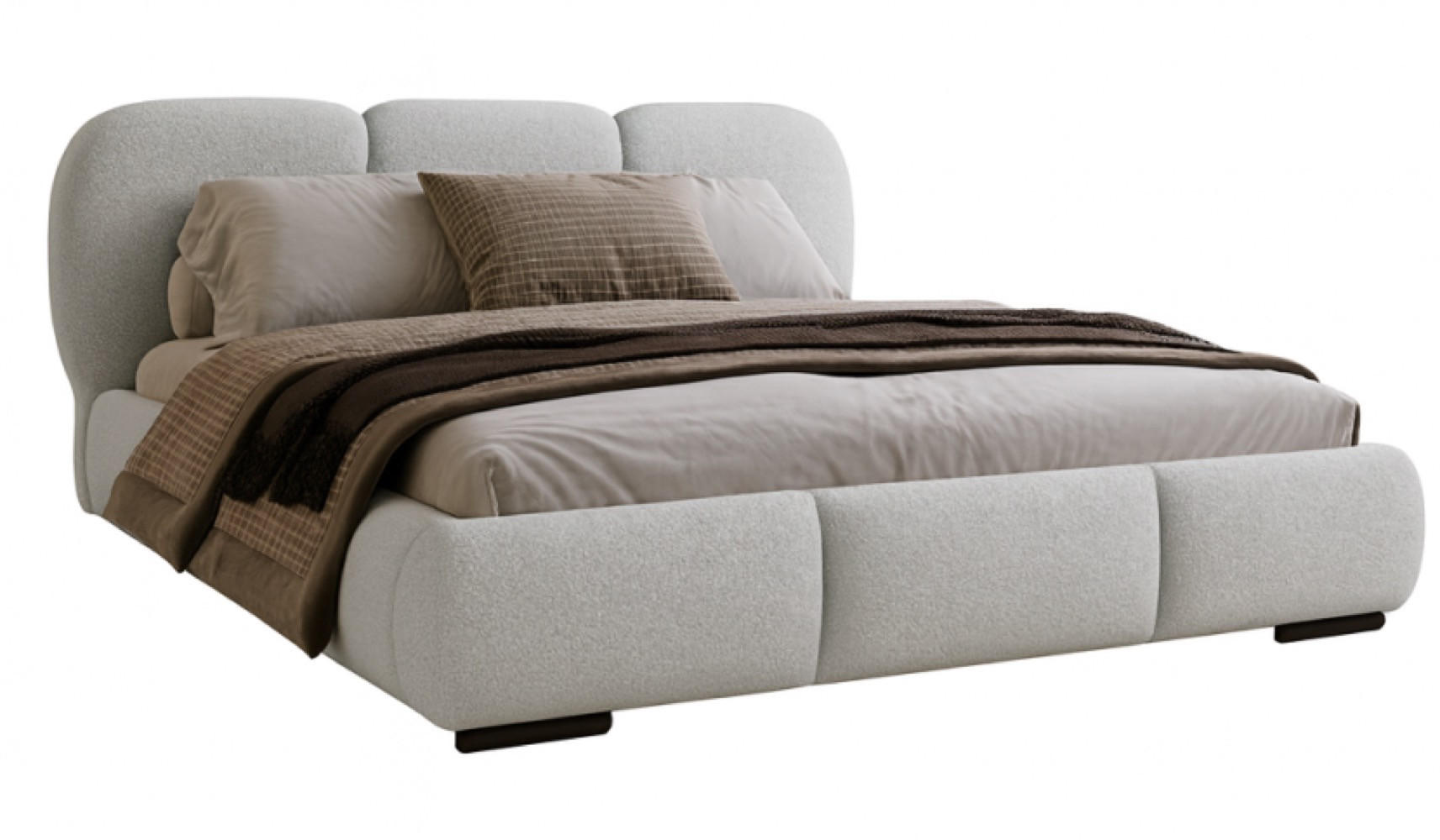 BETT Hellgrau ROZA Gepolstert Mit Bettkasten 200x200 cm - Grau, Textil (200/200cm) - Sepro Meble