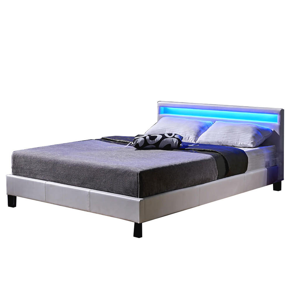 LED BETT ASTRO - Weiß, 180 x 200 cm - Weiß, Kunststoff - Home Deluxe