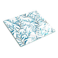 GLASPLATTE 60x52 cm Blätter - Blau, Glas (60/0.4/52cm) - TULUP