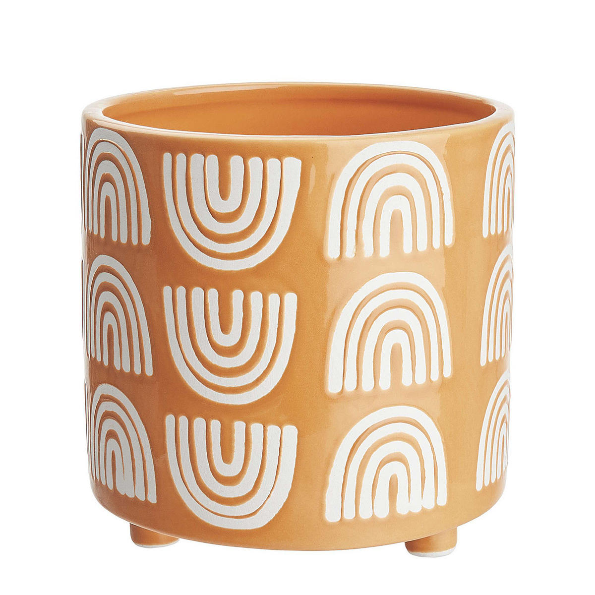 BLUMENTOPF (4er Set) Happy Rainbow - Gelb, Keramik (14cm) - Butlers