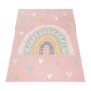 KINDERTEPPICH Regenbogen Kinderzimmer schmutzabweisend Rosa Rechteckig 120x160 - Rosa, Textil (120/160cm) - KADIMA DESIGN