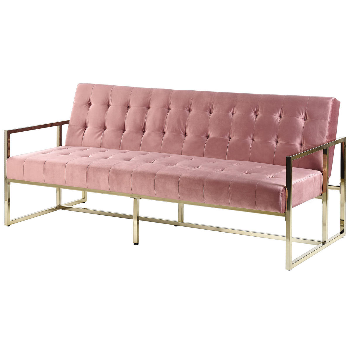 3-SITZER-SCHLAFSOFA Samtstoff Rosa Marstal - Pink, Textil (187/83/78cm) - Beliani