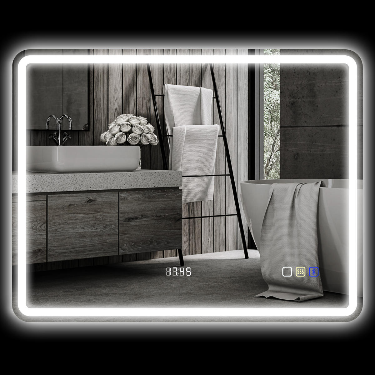 BADEZIMMERSPIEGEL DE-09270 Silber - Silberfarben, Glas (3.5/70/90cm) - ComfortXL