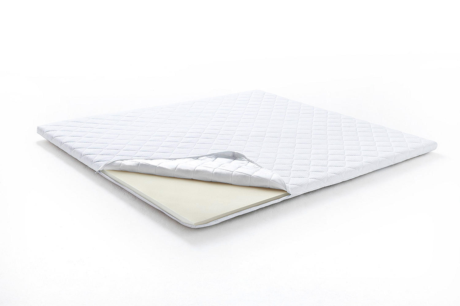 TOPPER VISCOELASTISCHER SCHAUM SOLO Weiß - Weiß, Textil (180/200cm) - KAWOLA