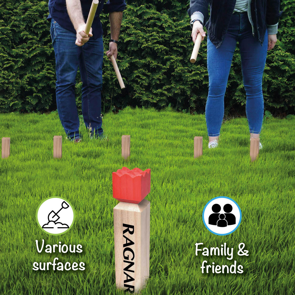 KUBB Ragnar - Naturfarben, Holz (30/6cm) - Toyfel