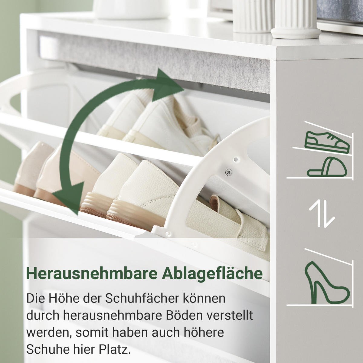 SCHUHSCHRANK Weiß - Weiß, Holzwerkstoff (92/115/24cm) - SoBuy