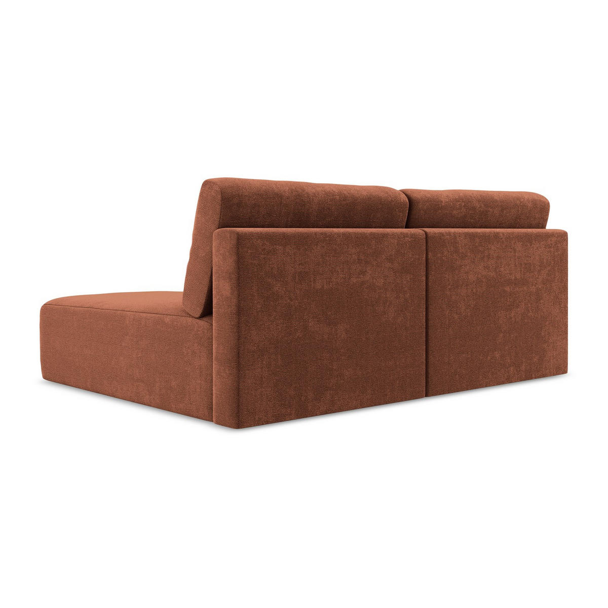 ECKSOFA mit Schlaffunktion rechts Chenille Stoff Orange - Terracotta/Schwarz, Kunststoff/Textil (210/149cm) - LaMiaSofa