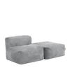 SITZSACK-SOFA 2-tlg.: Ecksessel, Fußstütze - Grau, Textil (500/46/95cm) - icon