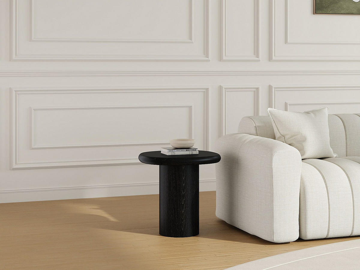 BEISTELLTISCH - 48.5 cmcm x 42 cmcm - Holz, Platte, Marmor - Schwarz - MARSULA - Schwarz, Holz/Holzwerkstoff (42/48.5/50cm) - Vente-Unique