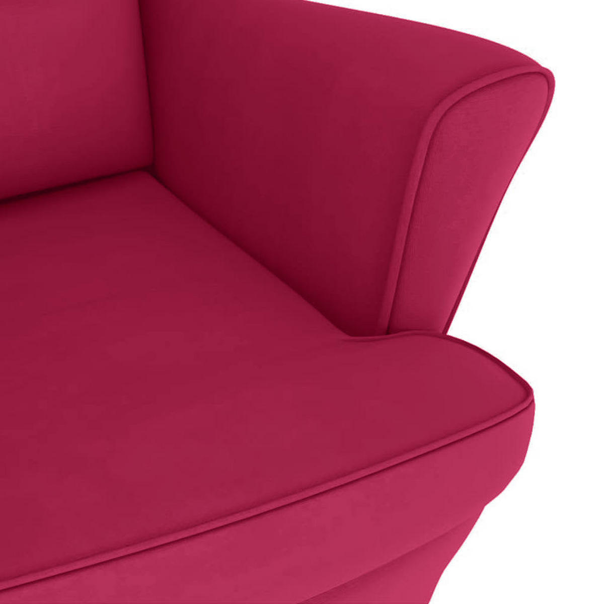 SCHAUKELSESSEL MIT HOCKER 78/93/97 cm Rot Samt - Rot, Textil (93/97/78cm) - vidaXL