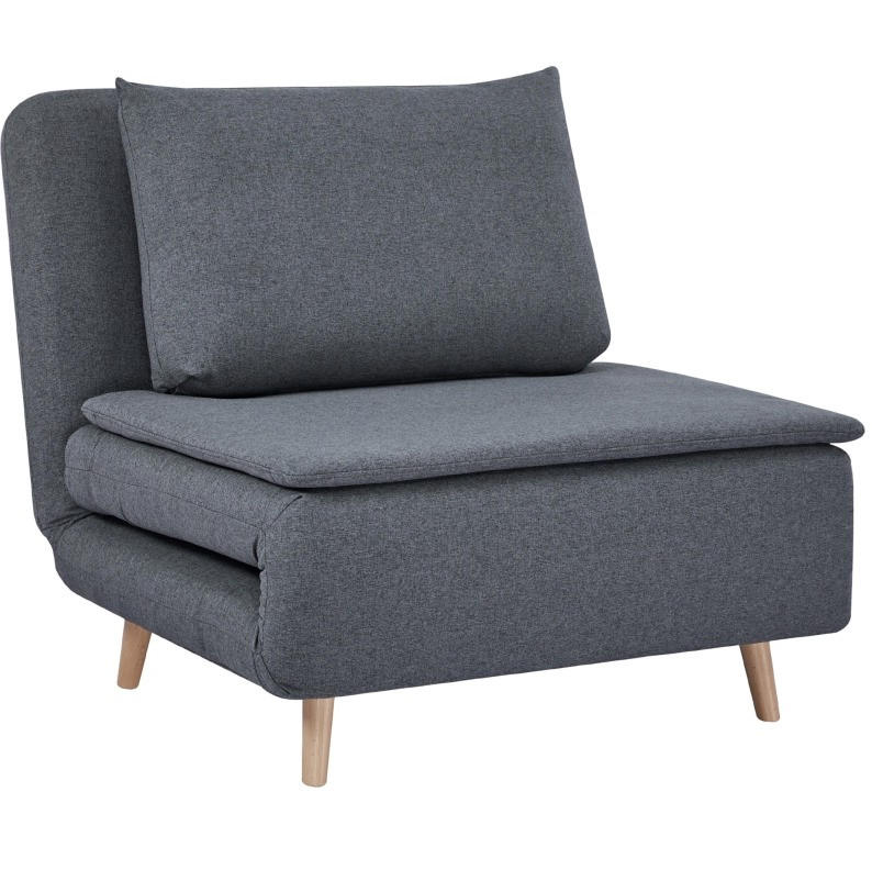 SCHLAFSESSEL 191/95/28 cm Grau aus Polyester mit Klick-Klack-Funktion - Grau, Textil (90/80/95cm) - OKWISH