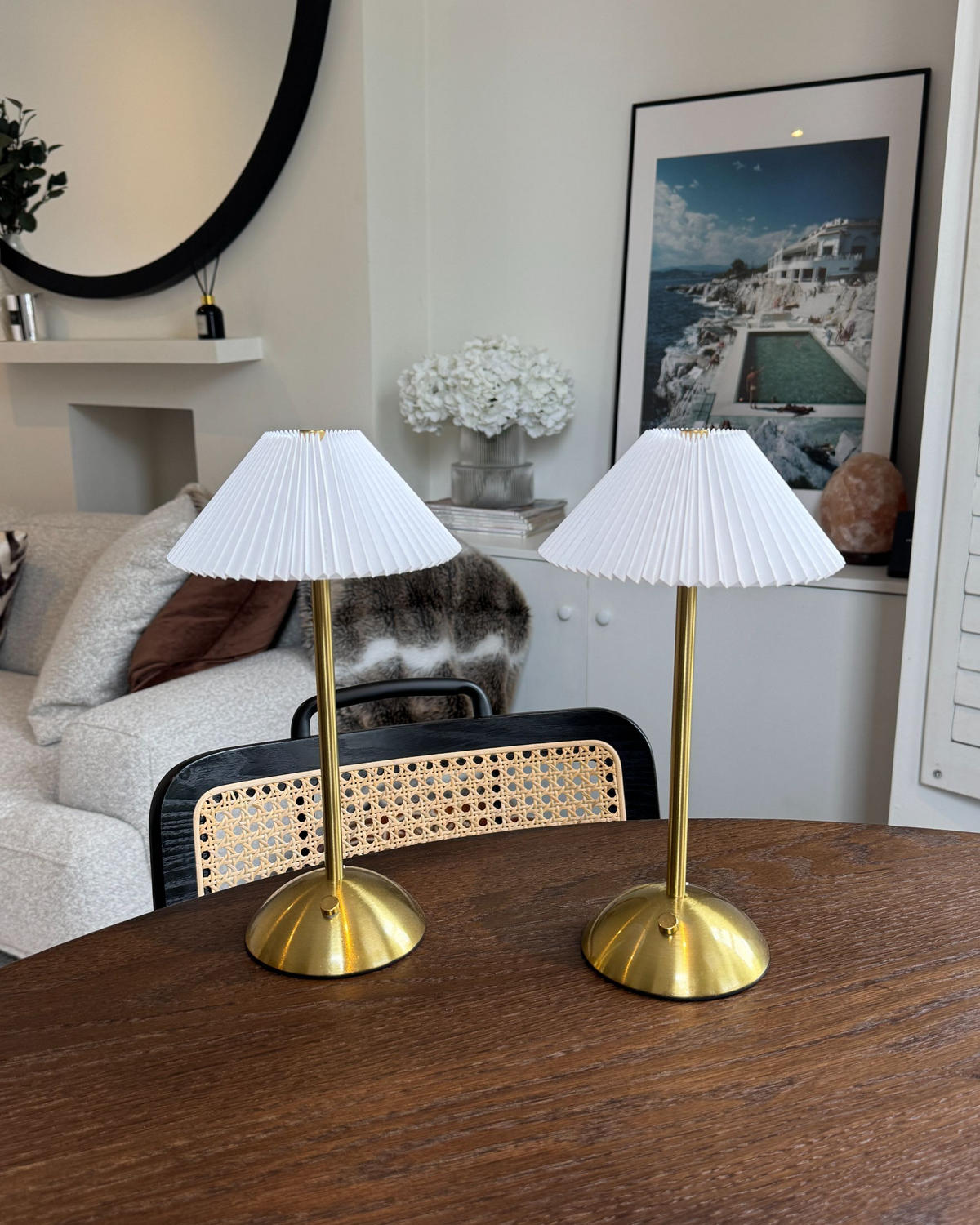 KABELLOSE LED Tischlampe 2er Set mit Dimmer Metall Gold Ruba - Goldfarben/Weiß, Metall (16/16/30cm) - Beliani