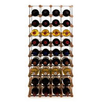 WEINREGAL Vinotega Mod Metal 92,5x42,5x24,5 cm 4x9 Flaschen Massives Kiefernholz Braun Geölt - Braun, Holz (42.5/92.5/24.5cm) - PROREGAL