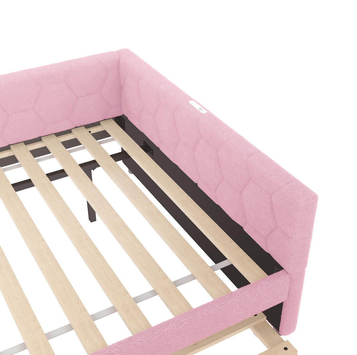 POLSTERBETT aus Samt 140x200 cm in Rosa mit Ausziehbett, USB & Typ-C - Rosa, Textil (140/200cm) - Modfu
