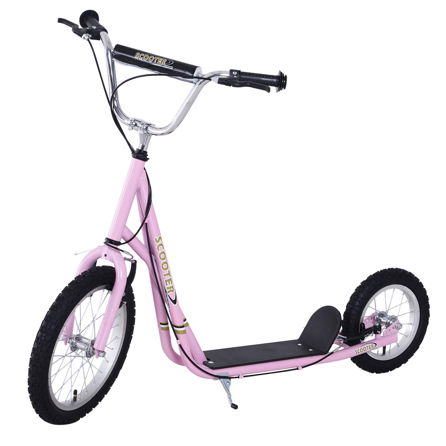 KINDERSCOOTER DE-16940 Große Reifen mit V-Bremsen Rosa - Pink, Metall (135/58/100cm) - ComfortXL