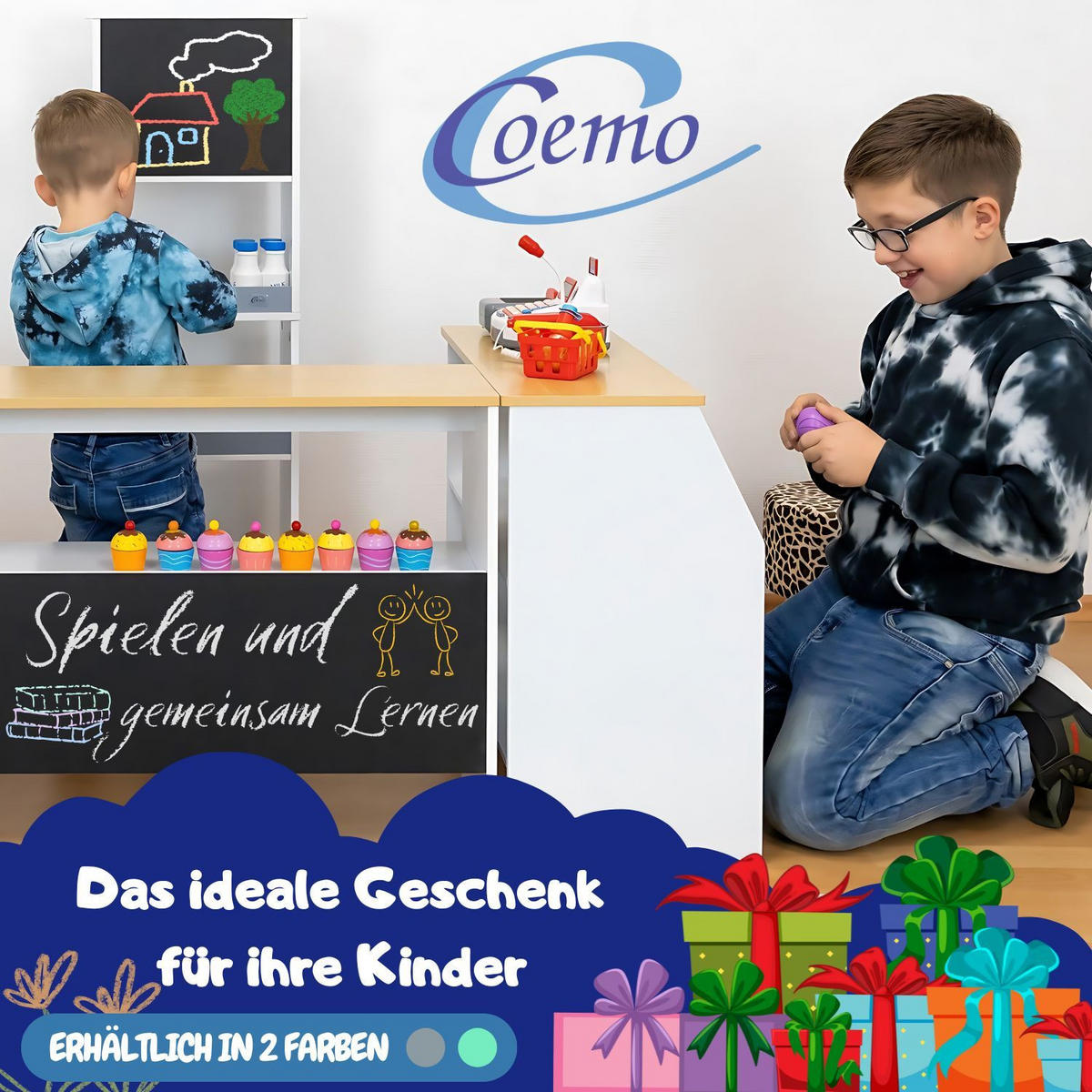 SPIELKÜCHE IDA 4er-Set in Grau 224/30/100 cm - Grau, Holz (224/30/100cm) - Coemo
