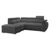 ECKSOFA Boston 2RR1P, Seite: Links PUFAP+R+1P(65)+2R - Silberfarben/Grau, Holz/Textil (260/230cm) - MIRJAN24