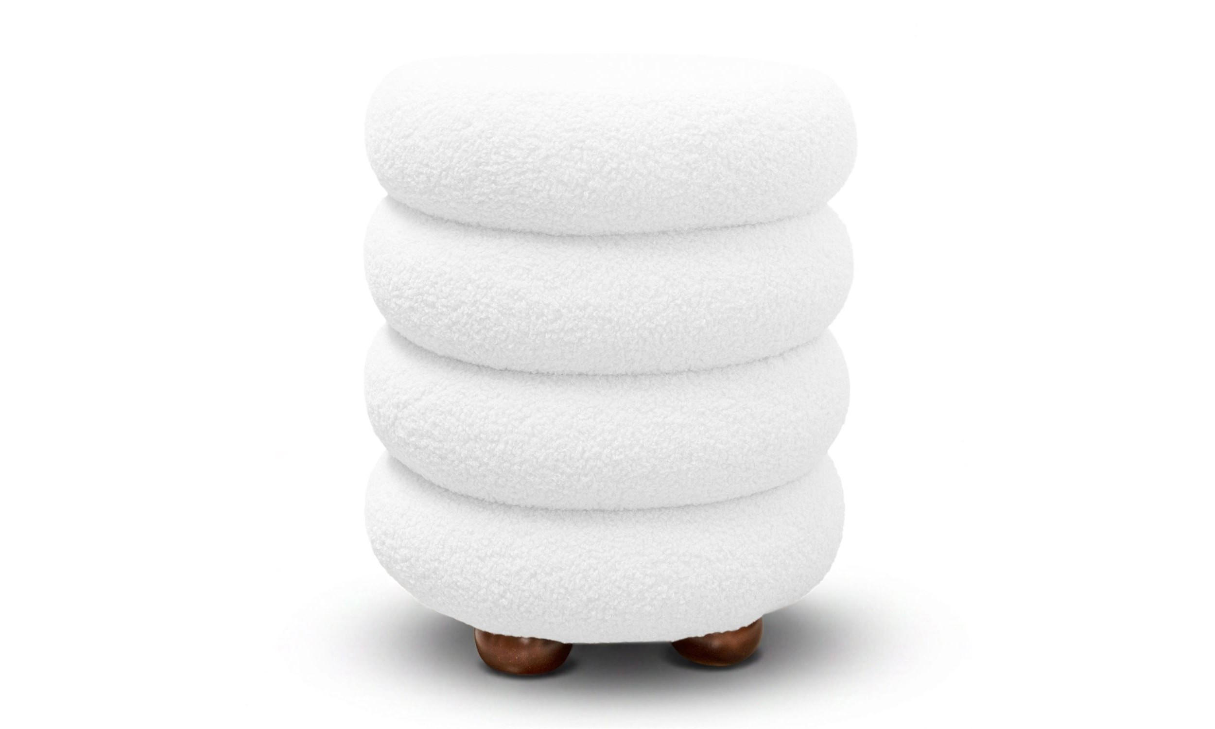 HOCKER NOLLIE 34/34/40 cm Weiß - Weiß/Braun, Holz/Textil (34/40/34cm) - Lookway