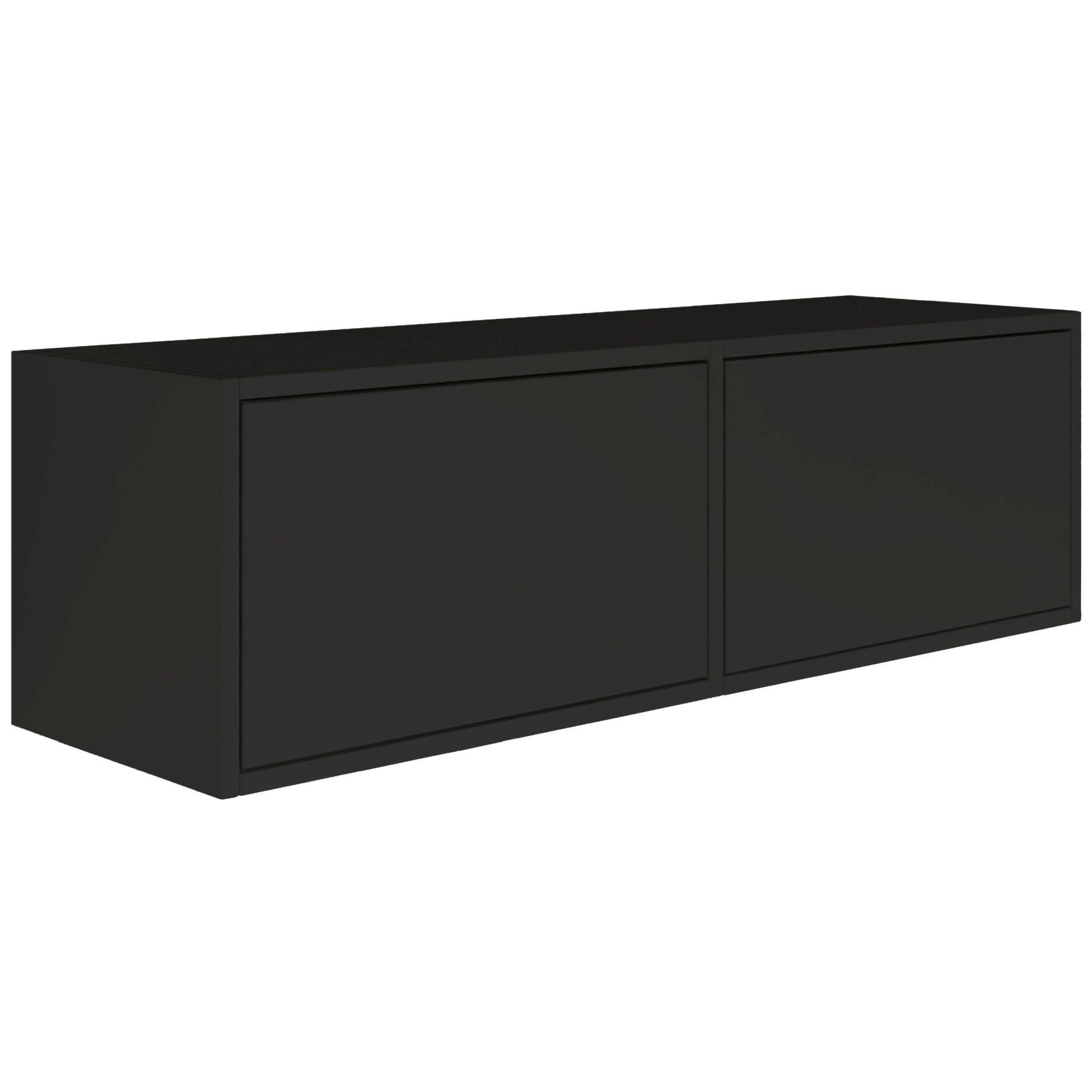 TV-LOWBOARD hängend, 2 Klappen, Schwarz, 100 cm - Schwarz, Holzwerkstoff (100.6/30/30cm) - Selsey