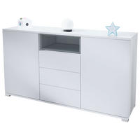 SIDEBOARD Skadu Grau Hochglanz - Grau, Holzwerkstoff (138.5/75.5/35cm) - Vladon