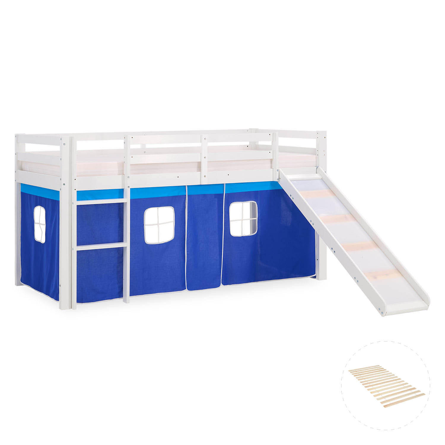 HOCHBETT 90/200 cm Lattenrost BLAU - Blau/Weiß, Holz - Homestyle4u