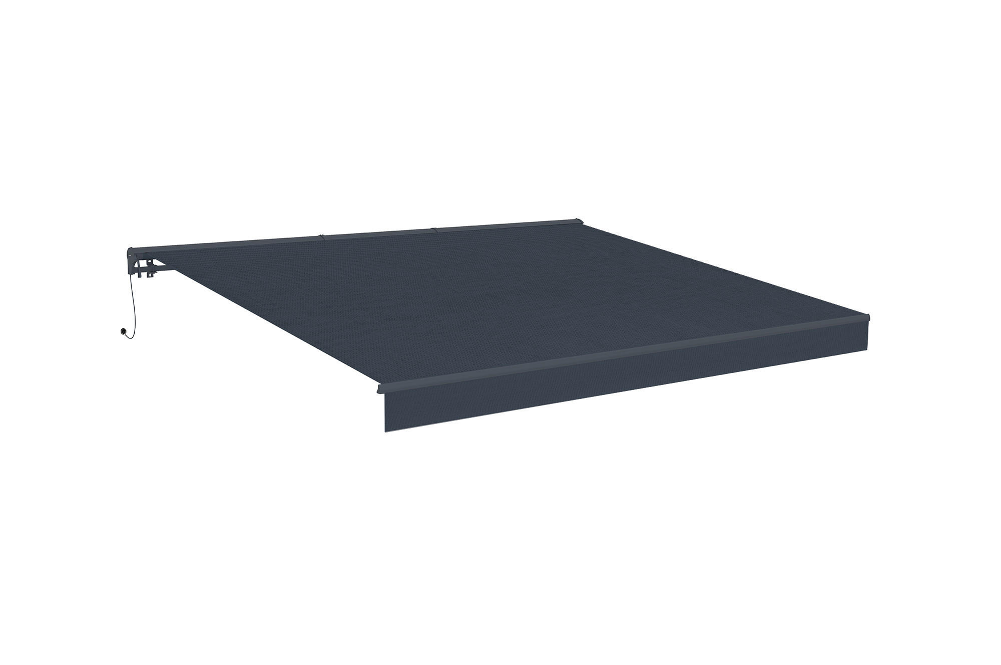 HALBKASSETTENMARKISE Fazzio Graue 4m x 3m motorisierte - Premium-Leinwand 320g/m² - Grau, Metall (400/270/300cm) - Cazeboo