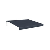 HALBKASSETTENMARKISE Fazzio Graue 4m x 3m motorisierte - Premium-Leinwand 320g/m² - Grau, Metall (400/270/300cm) - Cazeboo