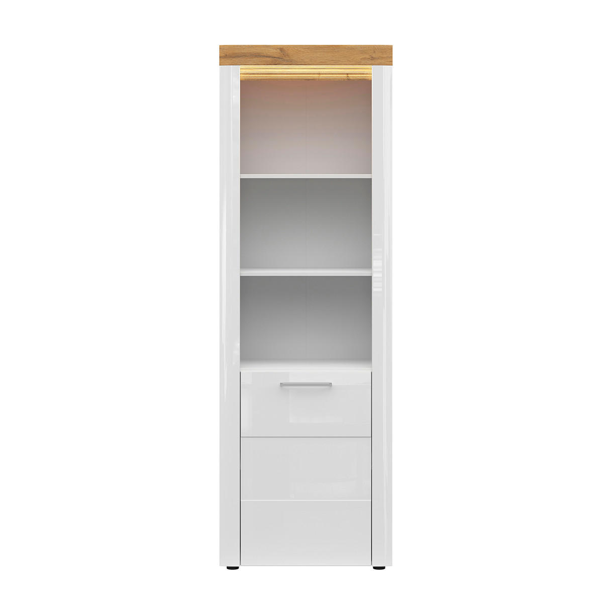 BÜCHERREGAL Nara Weiß und Holz - Weiß, Holzwerkstoff (68/205/42cm) - Petits-meubles