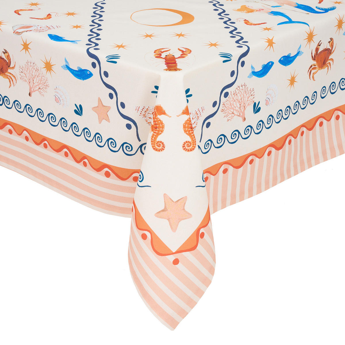 TISCHDECKE Coral Coast 160x160 cm - Multicolor, Textil (300/160cm) - Butlers