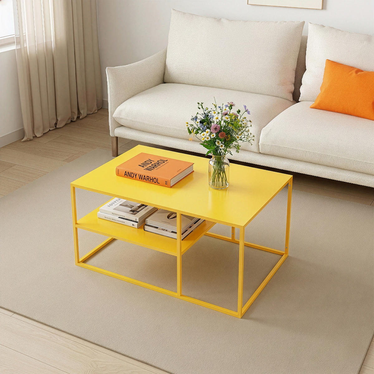 COUCHTISCH Solund 45/90/60 cm - Gelb, Metall (60/90/45cm) - [en.casa]