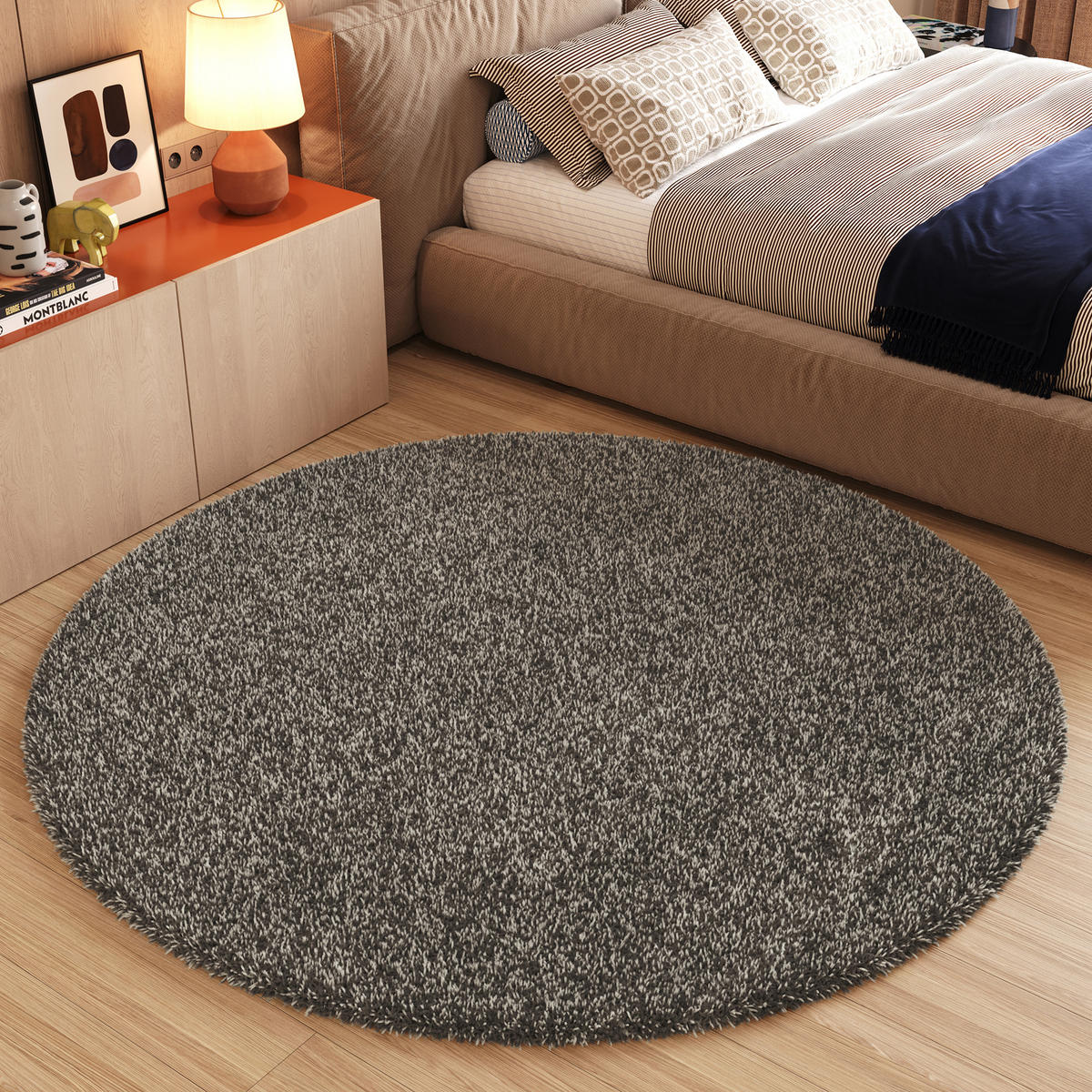TEPPICH ESSENCE ROUND Grau 200/200 cm - Grau, Textil (200/200cm) - Tapiso