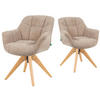DREHSTUHL Mika-Nele - Honigeiche/Beige, Eichenholz/Holz (65/81/66cm) - DUBI Möbel