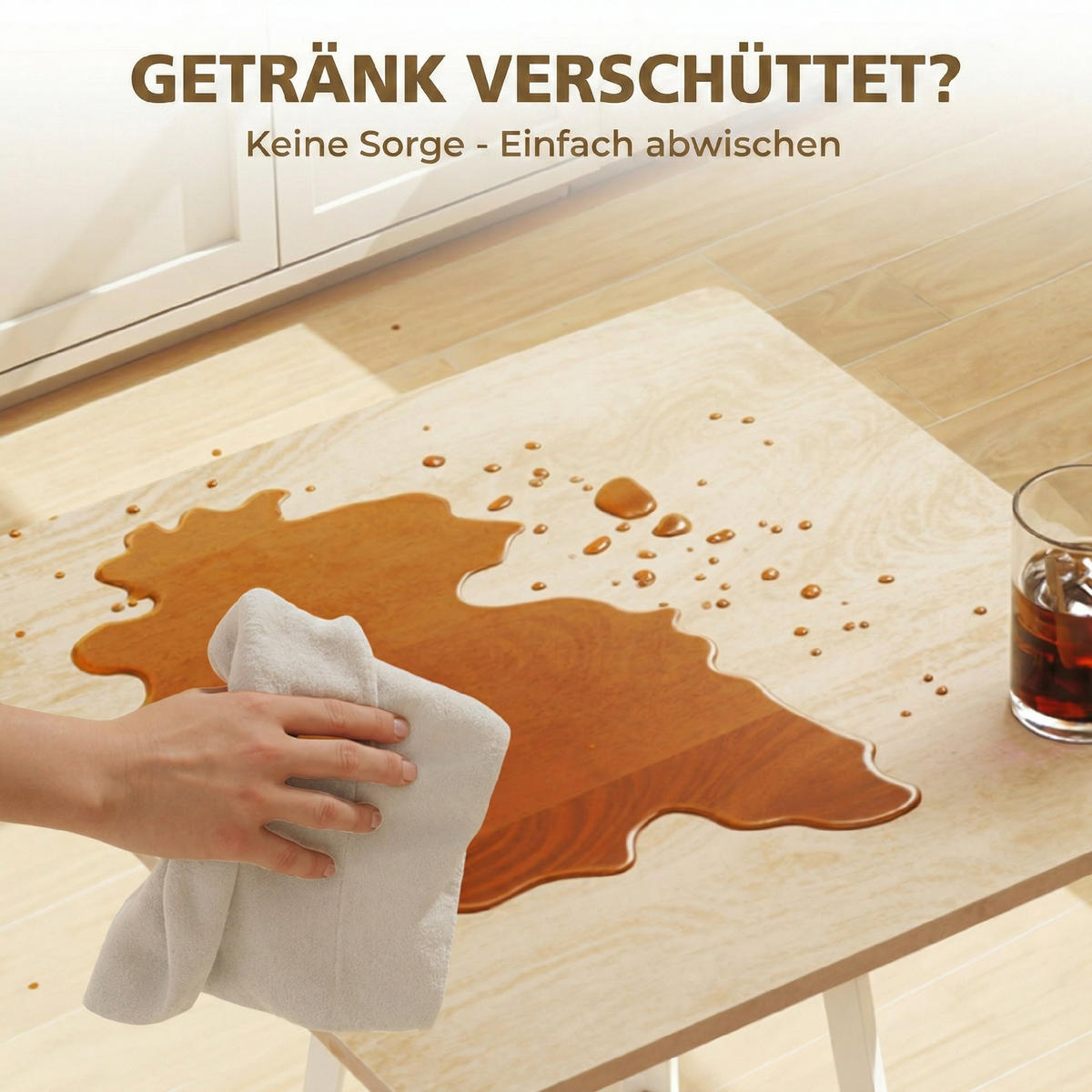 BARTISCH Natur und Weiß 55/55/95 cm - Naturfarben, Metall (55/55/95cm) - PANGIVO